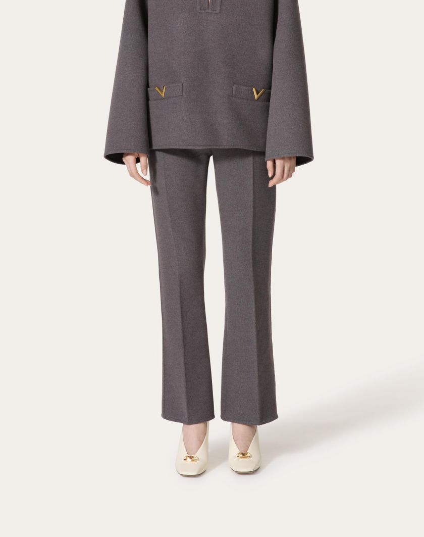 Valentino Handbags Pantaloni In Compact Drap per Donna in Grigio Scuro | Valentino IT Prezzo Ridotto