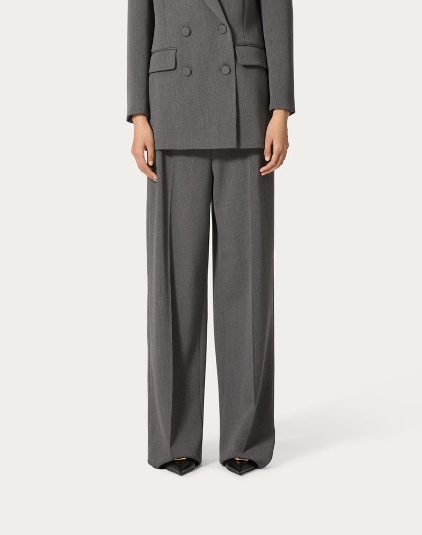 Valentino Handbags Pantaloni In Active Gabardine per Donna in Grigio | Valentino IT Sottocosto
