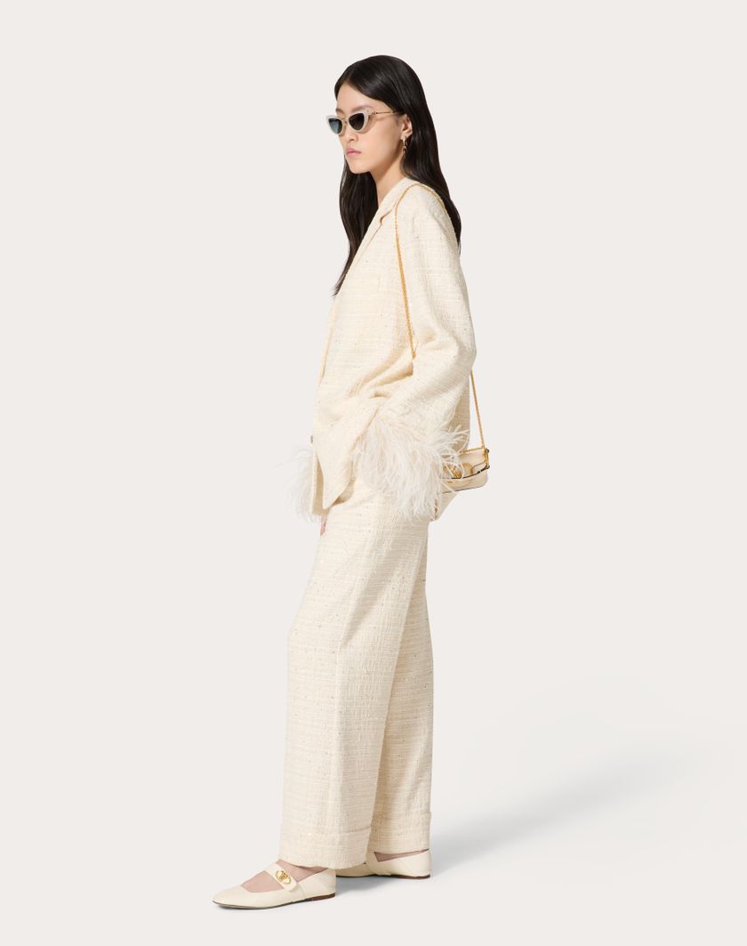 Valentino Handbags Pantaloni In Delicate Tweed per Donna in Naturale | Valentino IT Convenienza