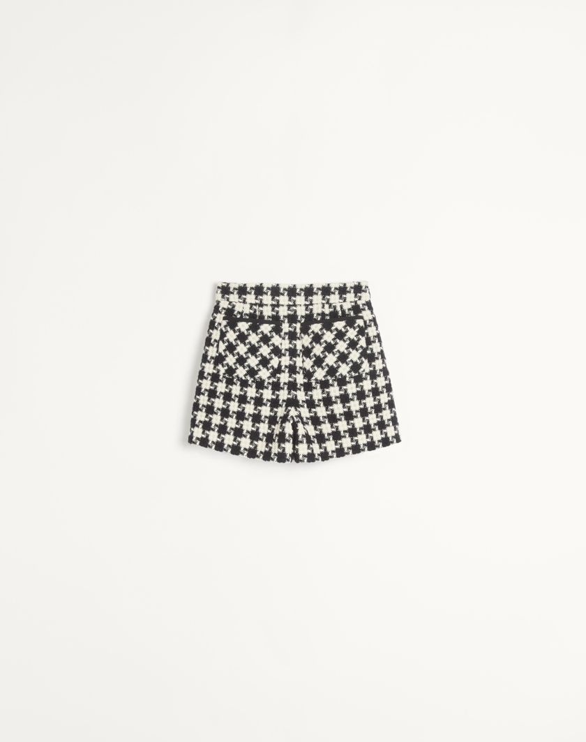 Valentino Handbags Shorts In Damier Light Tweed per Donna in Avorio/nero | Valentino IT Offerta
