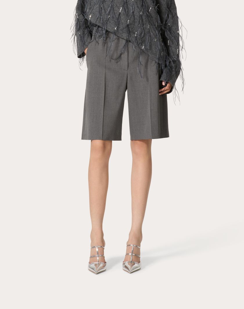 Valentino Handbags Bermuda In Active Gabardine per Donna in Grigio | Valentino IT Outlet