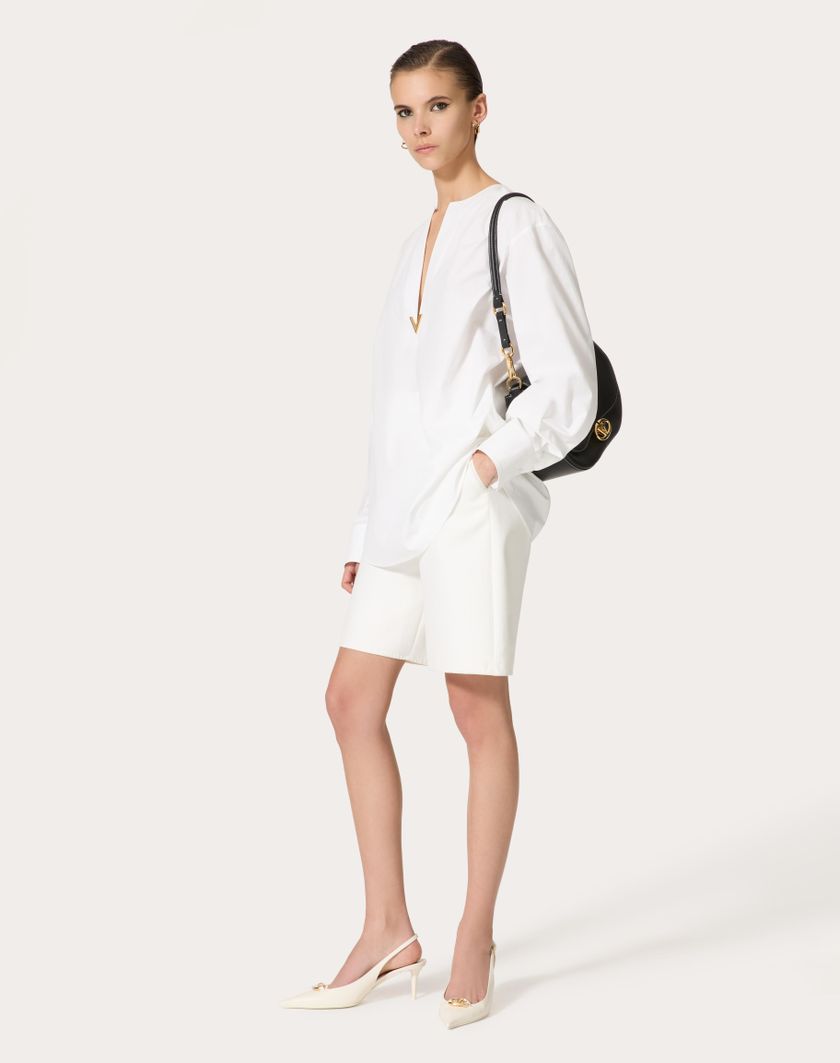 Valentino Handbags Bermuda In Light Double Splittable Gabardine per Donna in Bianco | Valentino IT Offerte