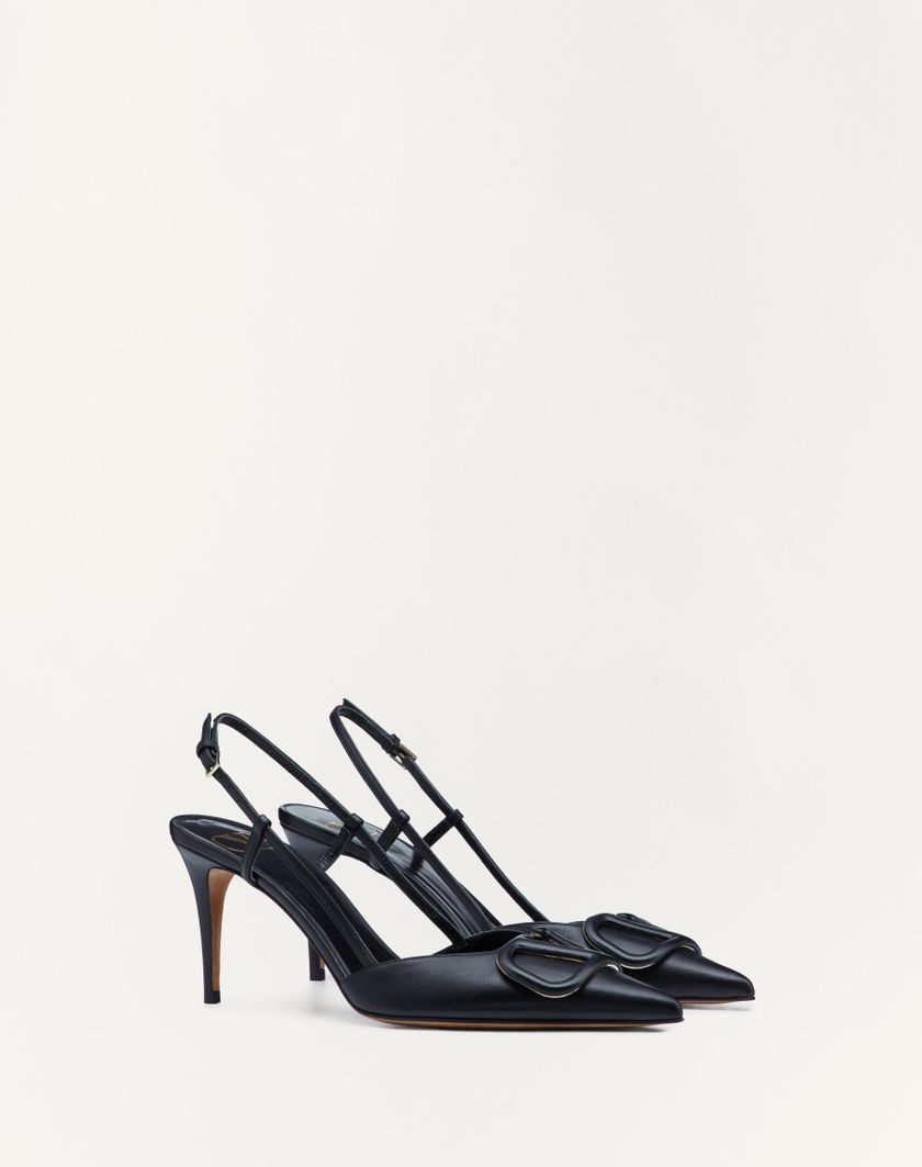 Valentino Handbags Décolleté Slingback Vlogo Signature In Vitello 80mm per Donna in Nero | Valentino IT In Saldo