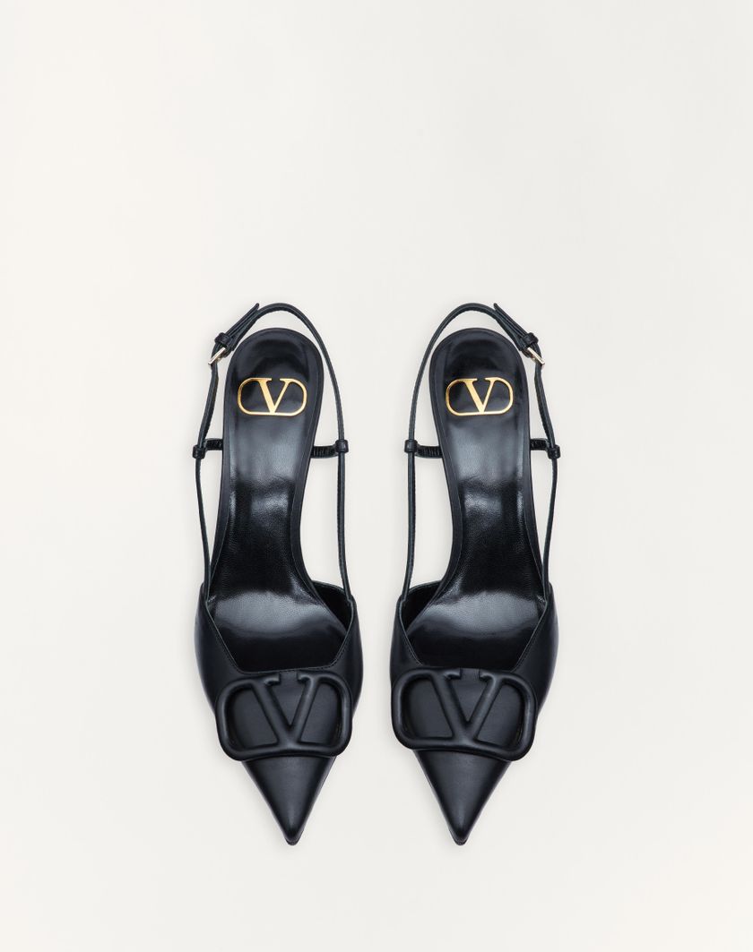 Valentino Handbags Décolleté Slingback Vlogo Signature In Vitello 80mm per Donna in Nero | Valentino IT In Saldo