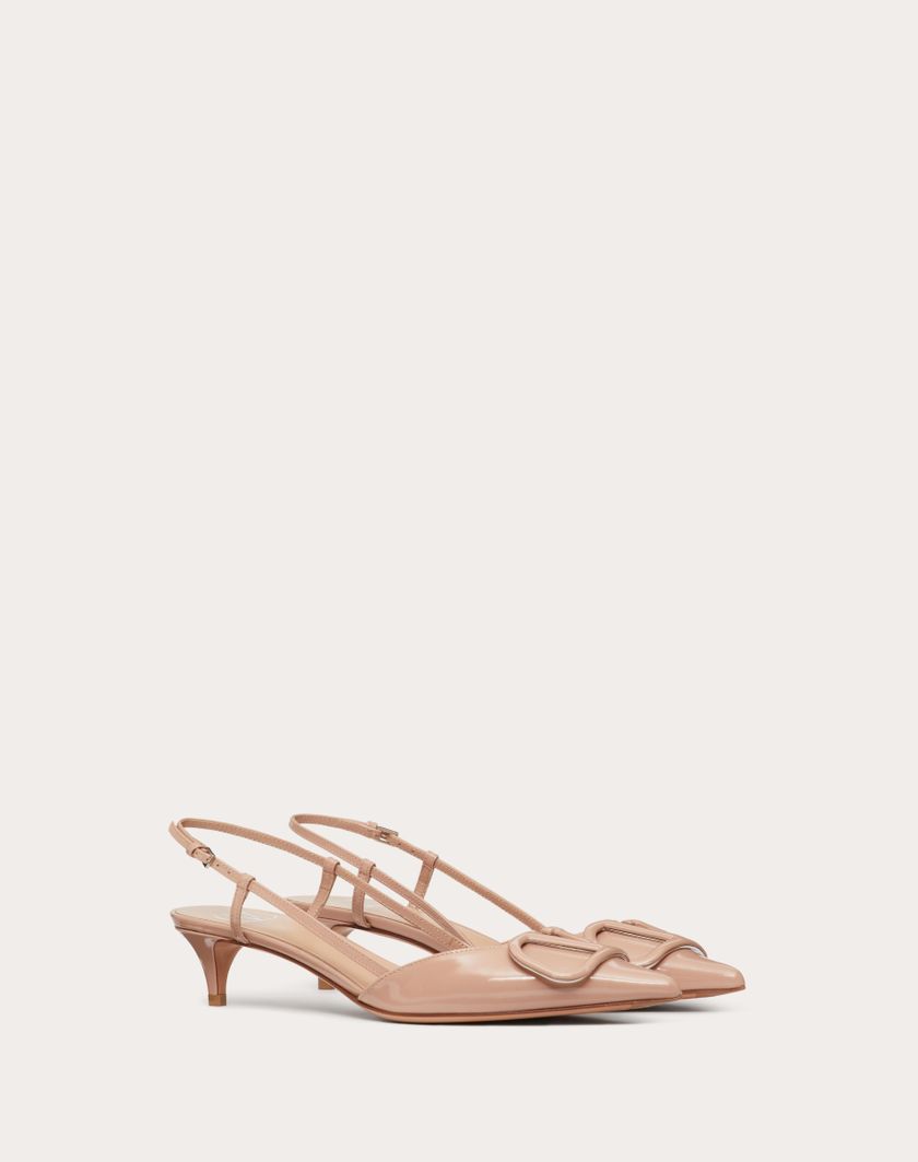Valentino Handbags Décolleté Slingback Vlogo Signature In Vernice 40mm per Donna in Rose Cannelle | Valentino IT Moda