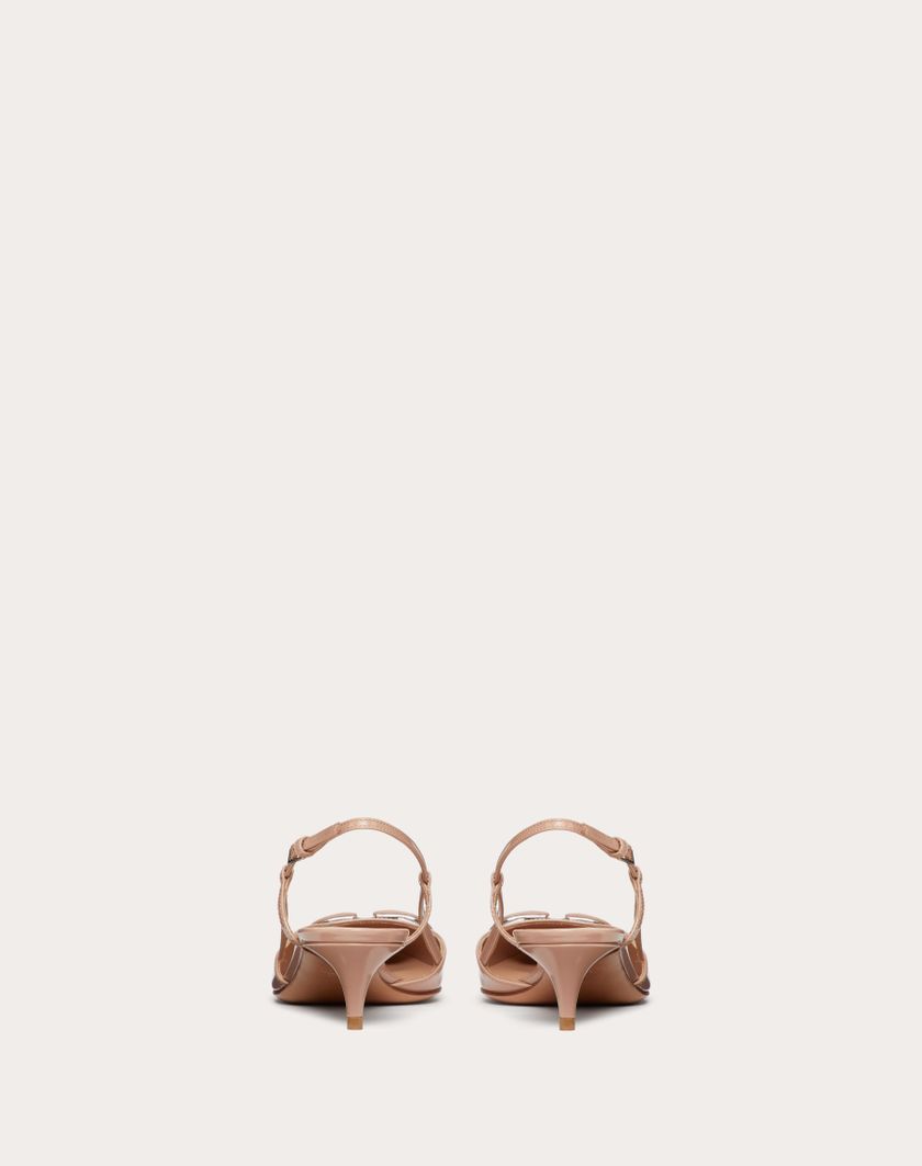 Valentino Handbags Décolleté Slingback Vlogo Signature In Vernice 40mm per Donna in Rose Cannelle | Valentino IT Moda