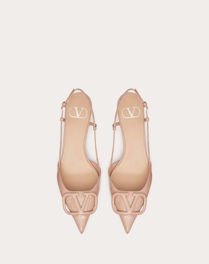 Valentino Handbags Décolleté Slingback Vlogo Signature In Vernice 40mm per Donna in Rose Cannelle | Valentino IT Moda