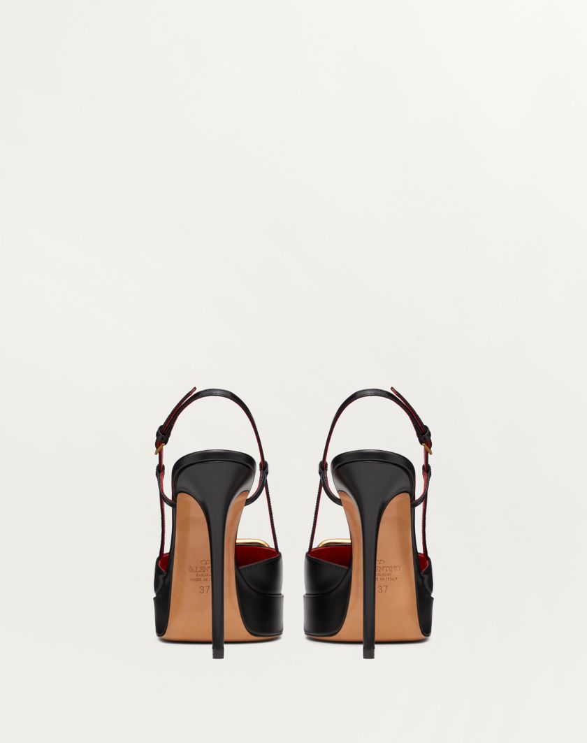 Valentino Handbags Décolleté Slingback Con Plateau Vlogo Signature In Vitello 120mm per Donna in Poudre | Valentino IT Prezzo di fabbrica