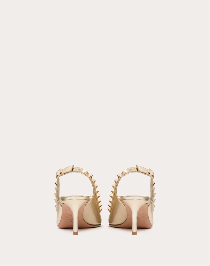 Valentino Handbags Décolleté Slingback Rockstud Bow In Nappa Laminata E Borchie In Tono 60mm per Donna in Platino | Valentino IT Comprare a buon mercato
