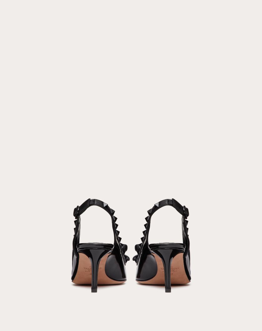 Valentino Handbags Décolleté Slingback Rockstud Bow In Vernice E Borchie In Tono 60mm per Donna in Nero | Valentino IT Grande vendita