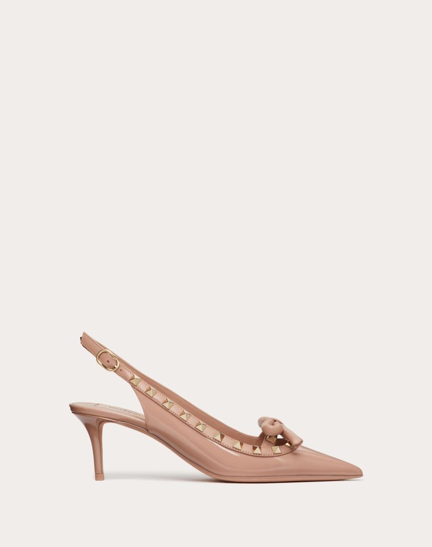 Valentino Handbags Décolleté Slingback Rockstud Bow In Vernice 60mm per Donna in Rose Cannelle | Valentino IT Flash Sale