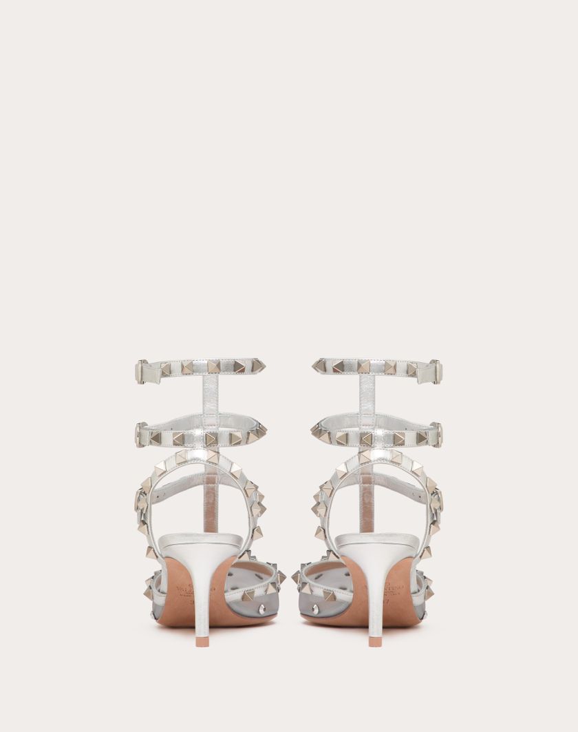 Valentino Handbags Décolleté Rockstud In Rete Con Cristalli E Cinturini 65mm per Donna in Pastel Grey/silver | Valentino IT Fornitura limitata