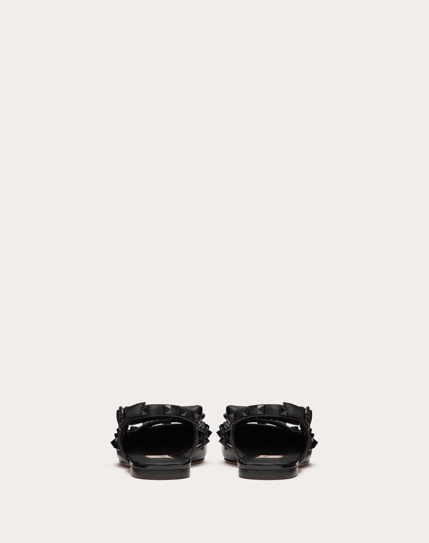 Valentino Handbags Ballerina Slingback Rockstud Bow In Vernice E Borchie In Tono per Donna in Nero | Valentino IT Shopping online