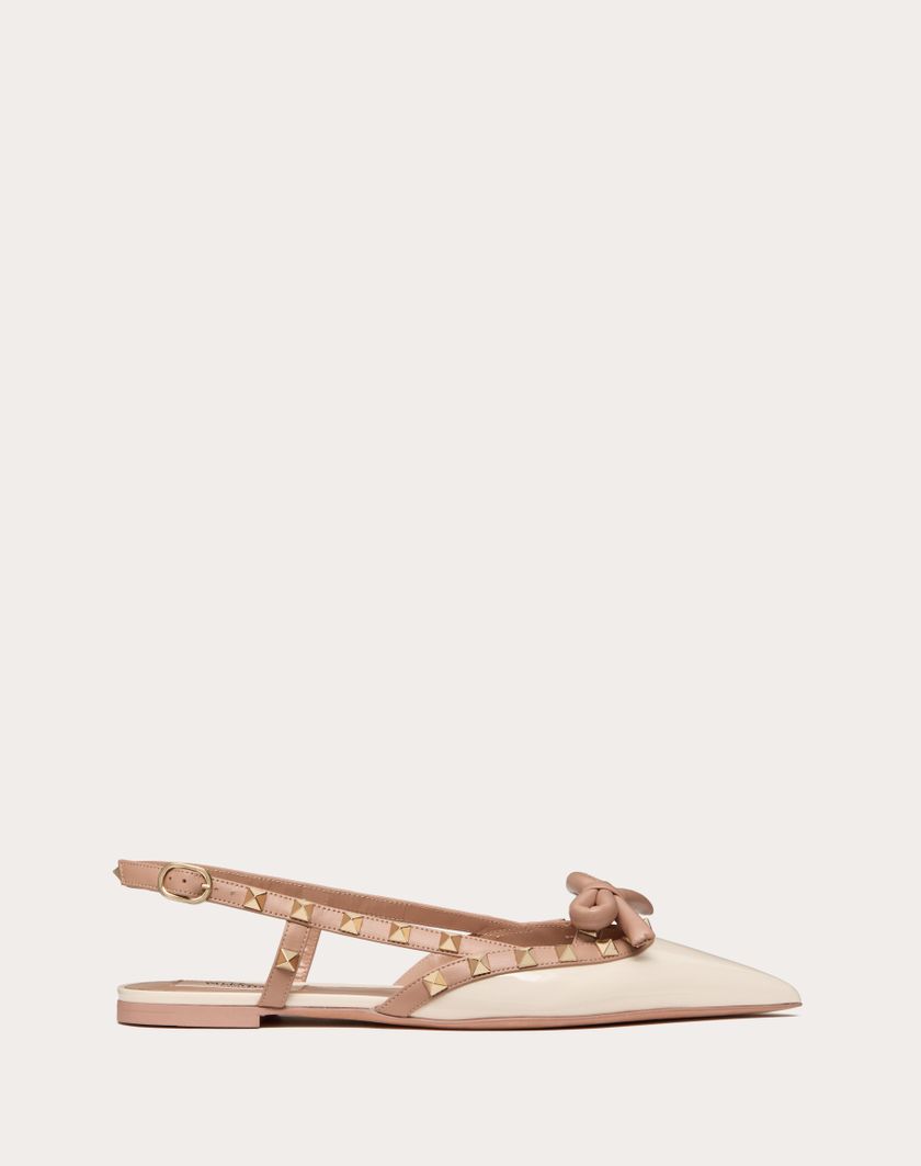 Valentino Handbags Ballerina Slingback Rockstud Bow In Vernice per Donna in Rose Cannelle | Valentino IT Offerta esclusiva