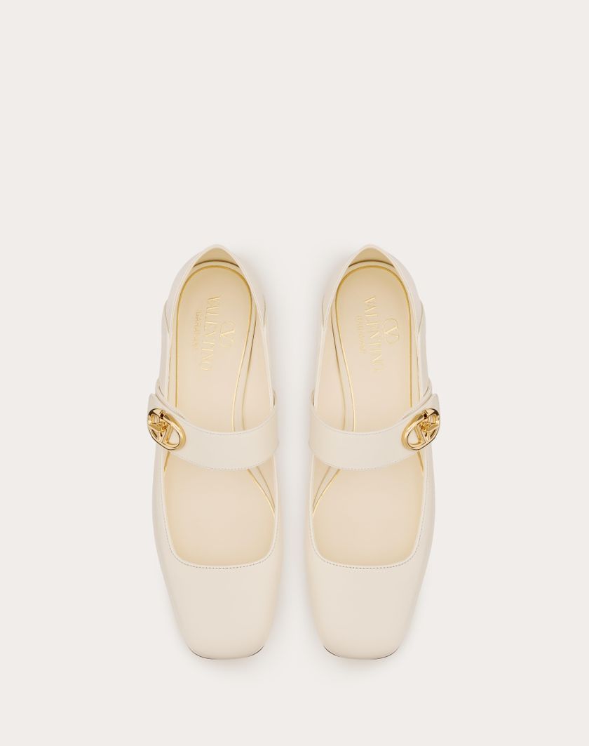 Valentino Handbags Ballerina Mary-jane Vlogo Locker In Vitello per Donna in Avorio | Valentino IT Offerta Pasqua