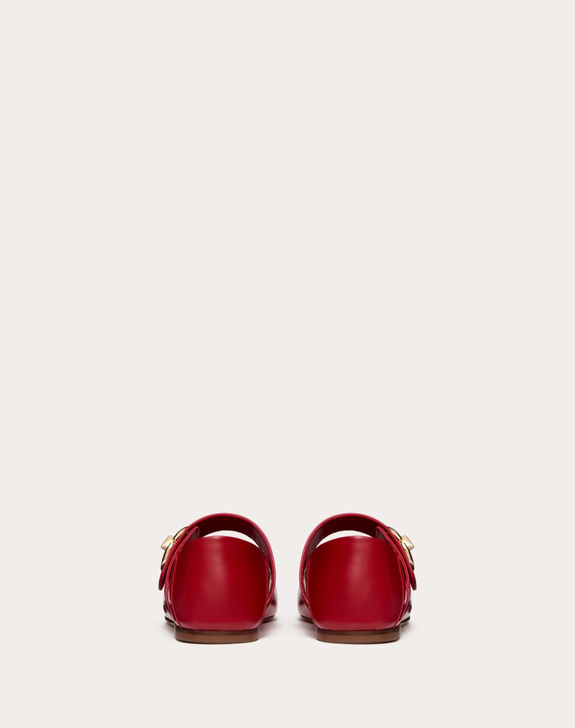 Valentino Handbags Ballerina Mary-jane Vlogo Locker In Naplack per Donna in Rosso V. | Valentino IT Offerta Giorno del Papà