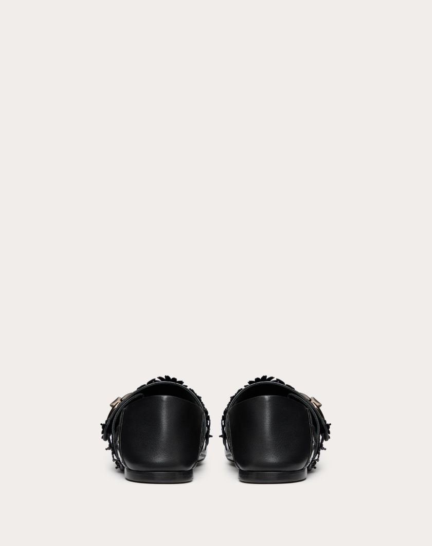 Valentino Handbags Ballerina Mary-jane Vlogo Locker In Anguilla Con Applicazione Di Fiori per Donna in Nero | Valentino IT Offerta Anniversario