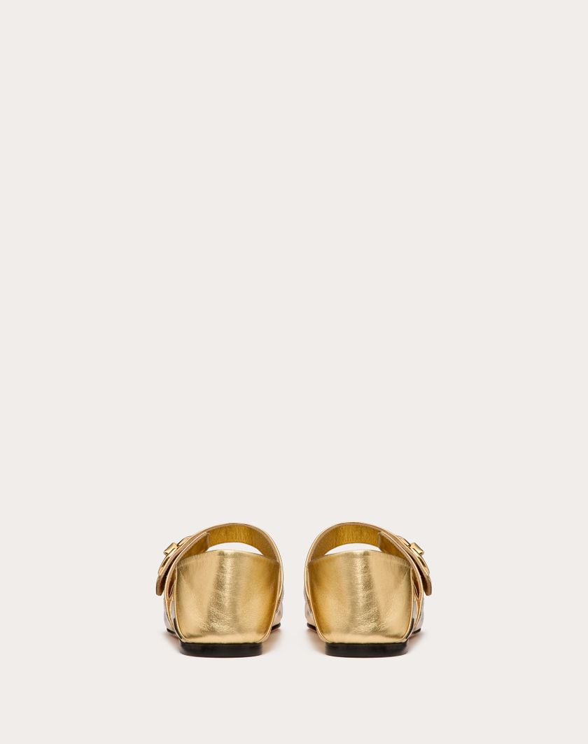 Valentino Handbags Ballerina Mary-jane Vlogo Locker In Vitello Specchio per Donna in Oro | Valentino IT Smaltimento dello stoccaggio