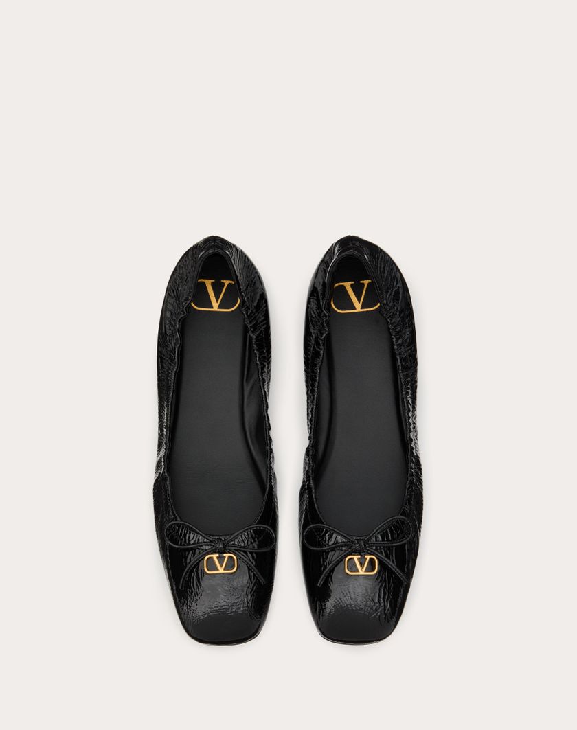 Valentino Handbags Ballerina Vlogo Signature In Vernice per Donna in Nero | Valentino IT Offerta migliore