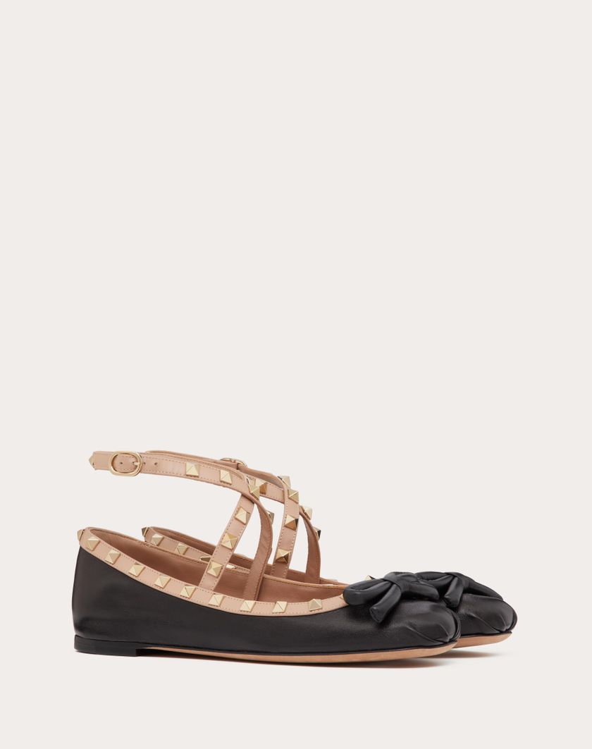 Valentino Handbags Ballerina Rockstud In Nappa per Donna in Nero | Valentino IT Offerta temporanea