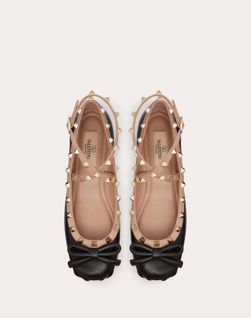 Valentino Handbags Ballerina Rockstud In Nappa per Donna in Nero | Valentino IT Offerta temporanea