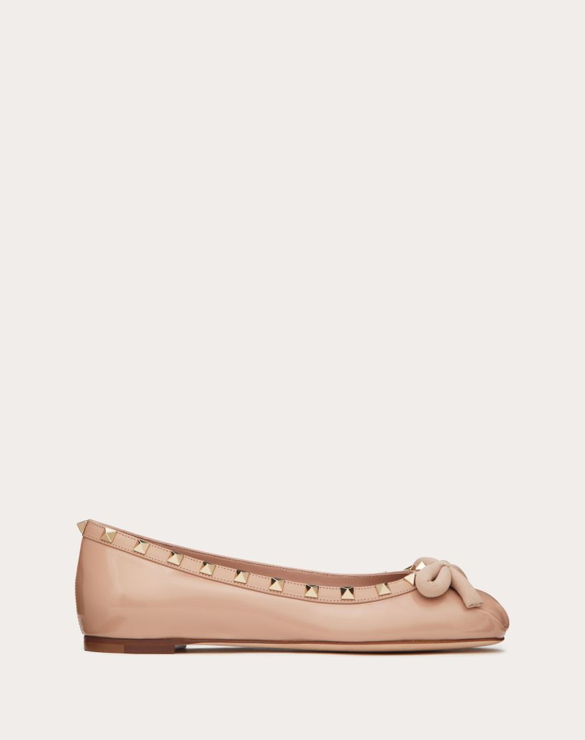 Valentino Handbags Ballerina Rockstud In Vernice per Donna in Nero | Valentino IT Offerte giornaliere