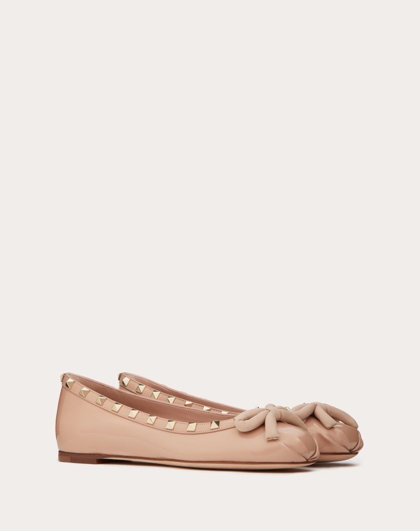Valentino Handbags Ballerina Rockstud In Vernice per Donna in Nero | Valentino IT Offerte giornaliere