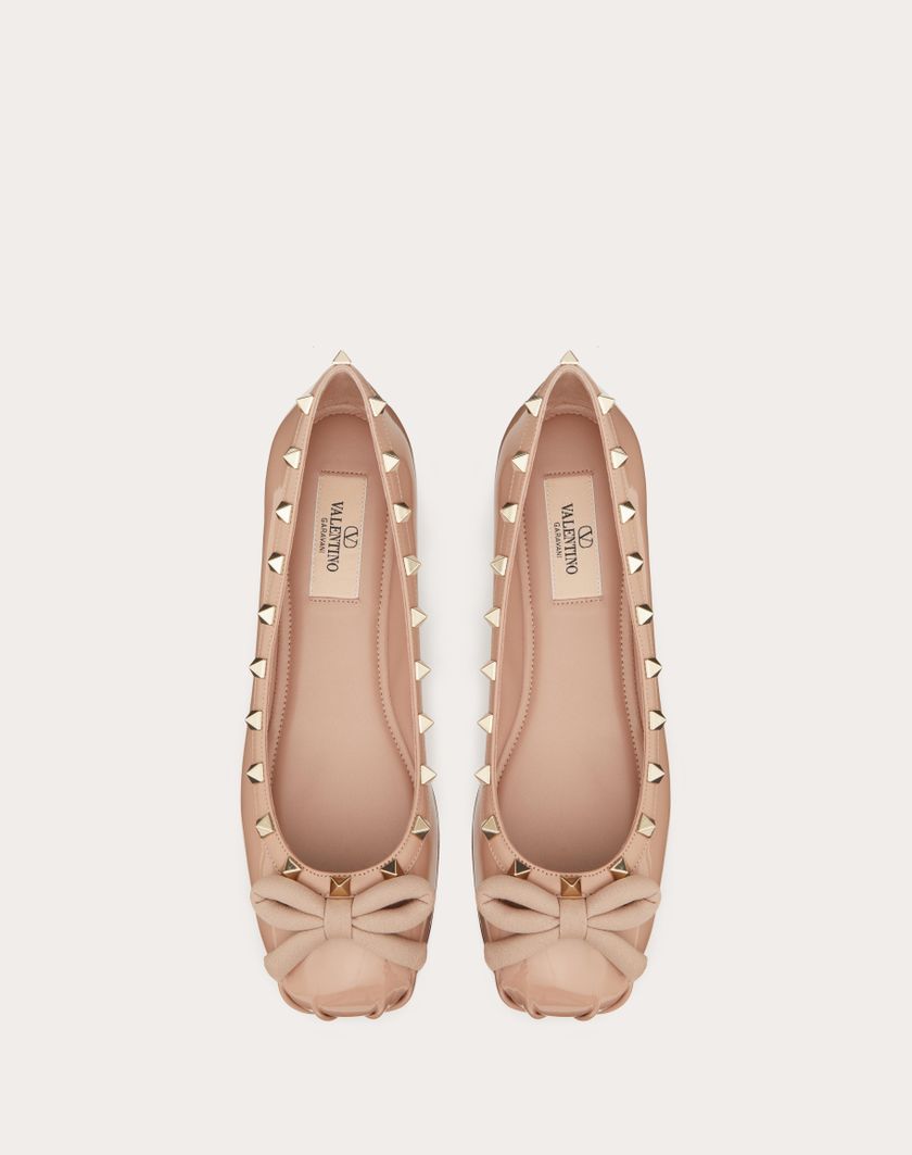 Valentino Handbags Ballerina Rockstud In Vernice per Donna in Nero | Valentino IT Offerte giornaliere
