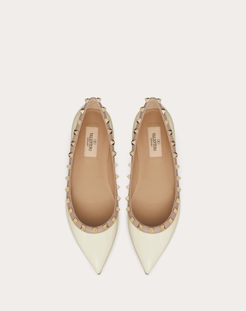 Valentino Handbags Ballerina Rockstud In Vernice per Donna in Poudre | Valentino IT Enormi risparmi