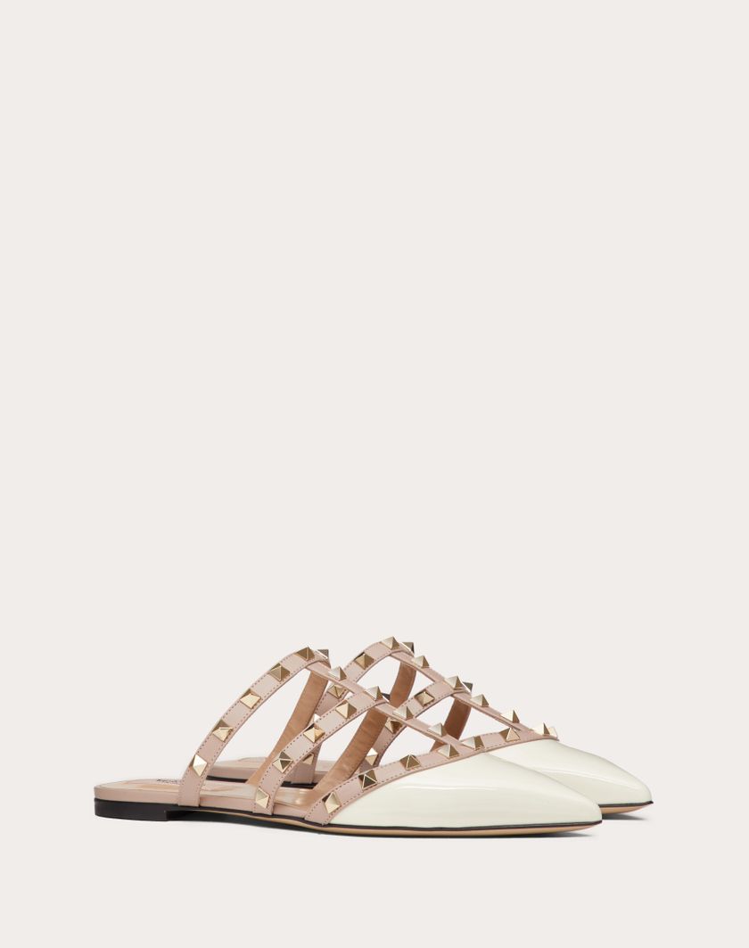 Valentino Handbags Mule Rockstud In Vernice per Donna in Avorio/poudre | Valentino IT Prezzo basso