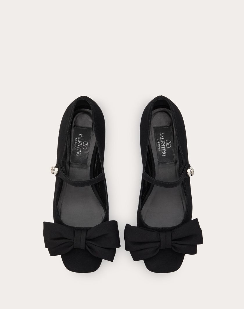 Valentino Handbags Ballerina Mary-jane Valentino Garavani Bowjane In Tessuto Crepe 20mm per Donna in Nero | Valentino IT Ritorno libero