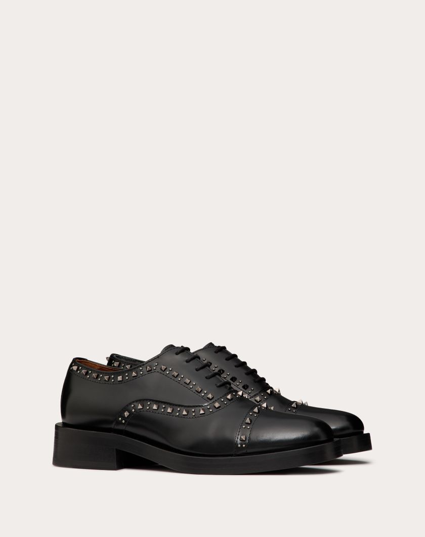 Valentino Handbags Scarpa Stringata Oxford Valentino Garavani Gentleglam In Vitello per Donna in Nero | Valentino IT Promozione temporanea