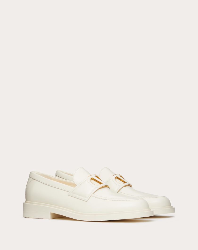 Valentino Handbags Mocassino Vlogo Signature In Vitello per Donna in Avorio | Valentino IT Fino al 50% di sconto