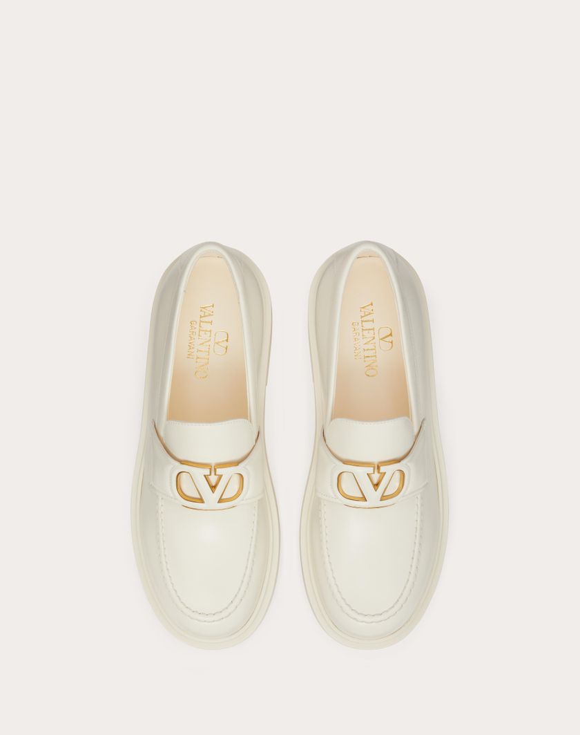 Valentino Handbags Mocassino Vlogo Signature In Vitello per Donna in Avorio | Valentino IT Fino al 50% di sconto