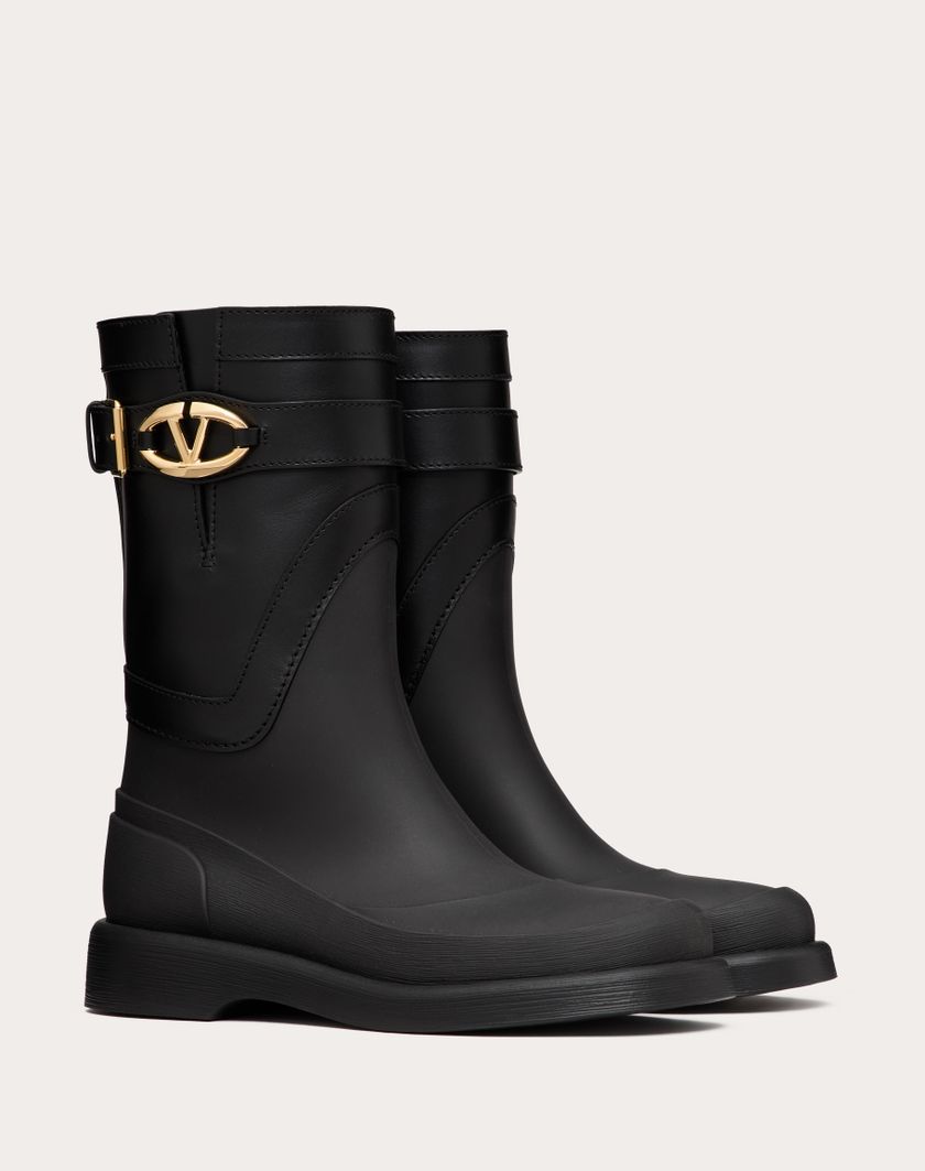 Valentino Handbags Stivaletto Vlogo The Bold Edition In Gomma E Vitello 35mm per Donna in Nero | Valentino IT Fino al 65% di sconto