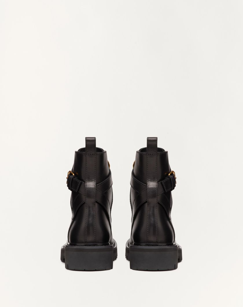 Valentino Handbags Combat Boot Vlogo Signature In Vitello 35mm per Donna in Nero | Valentino IT In vendita
