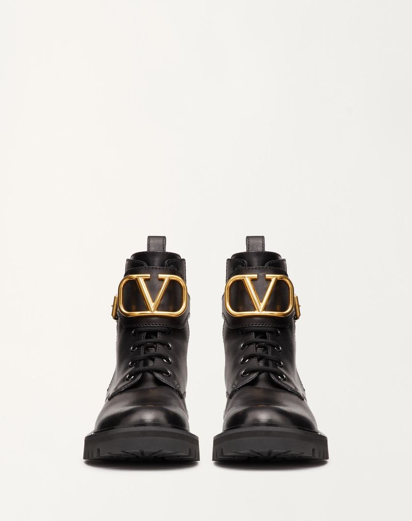 Valentino Handbags Combat Boot Vlogo Signature In Vitello 35mm per Donna in Nero | Valentino IT In vendita