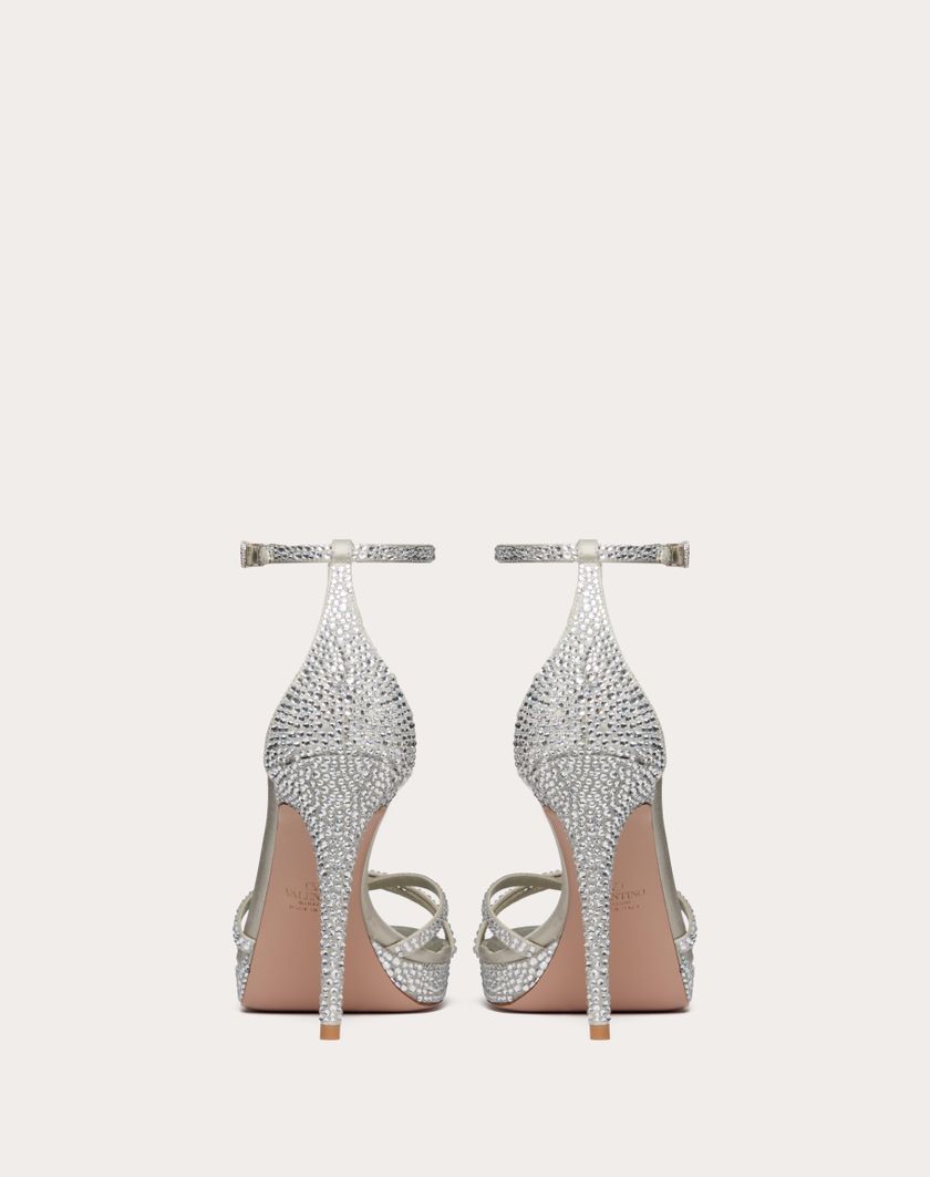 Valentino Handbags Sandalo Con Plateau Valentino Garavani Eveninglam Con Cristalli 120mm per Donna in Crystal/grigio | Valentino IT Sconti questo mese