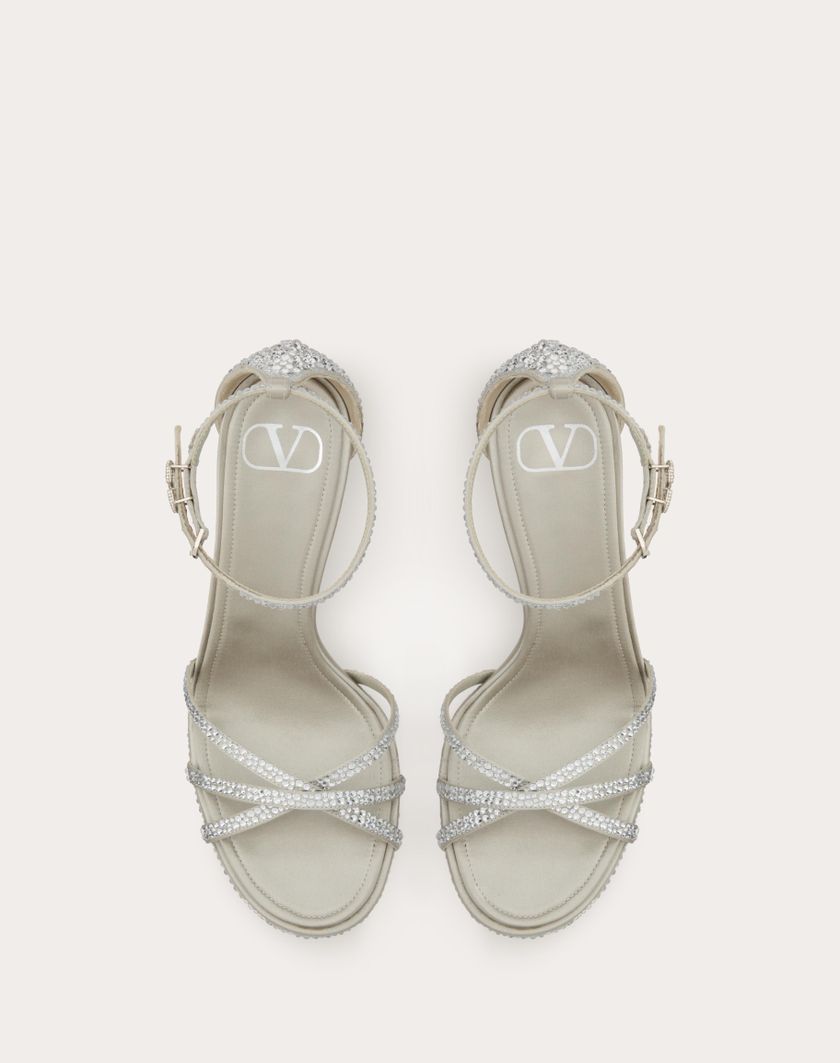 Valentino Handbags Sandalo Con Plateau Valentino Garavani Eveninglam Con Cristalli 120mm per Donna in Crystal/grigio | Valentino IT Sconti questo mese