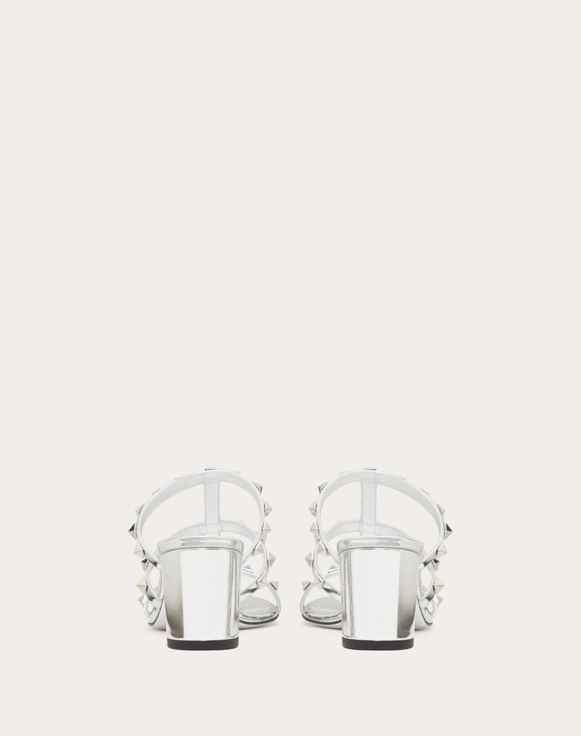 Valentino Handbags Sandalo Slider Rockstud In Specchio 60mm per Donna in Argento | Valentino IT Nuovo