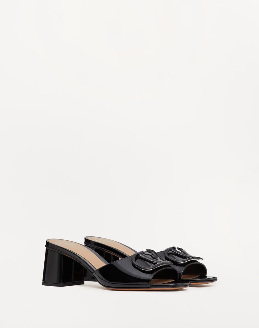 Valentino Handbags Sandalo Slide Vlogo Signature In Vernice 60mm per Donna in Rose Cannelle | Valentino IT Pezzi Unici