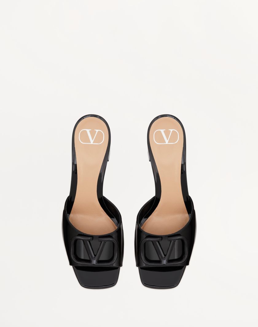 Valentino Handbags Sandalo Slide Vlogo Signature In Vernice 60mm per Donna in Azzurro | Valentino IT Soddisfazione Garantita