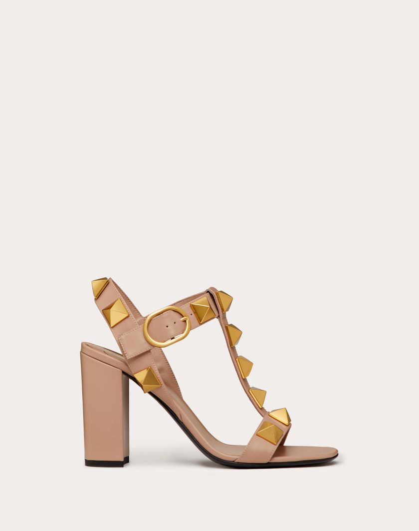 Valentino Handbags Sandalo Roman Stud In Vitello 90mm per Donna in Rose Cannelle | Valentino IT Shopping Online