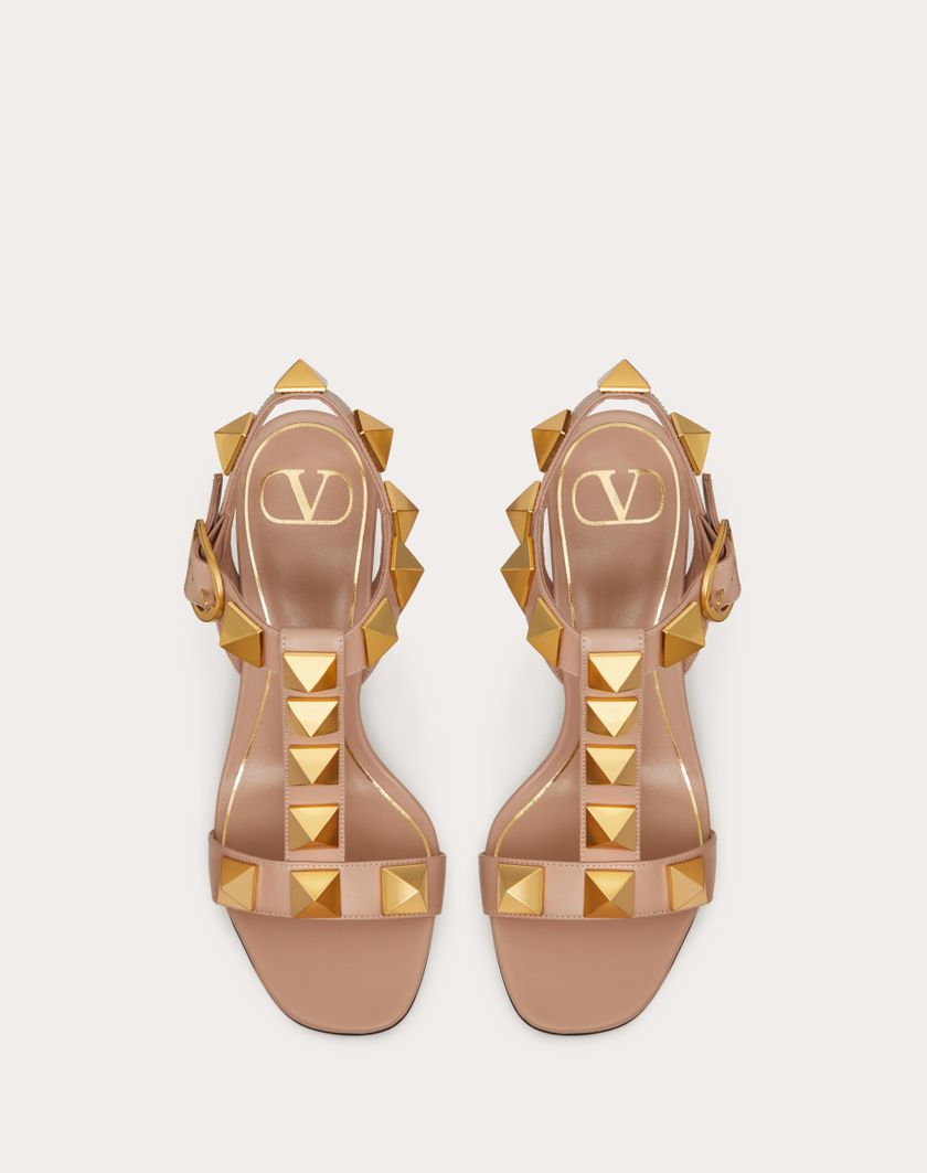 Valentino Handbags Sandalo Roman Stud In Vitello 90mm per Donna in Rose Cannelle | Valentino IT Shopping Online