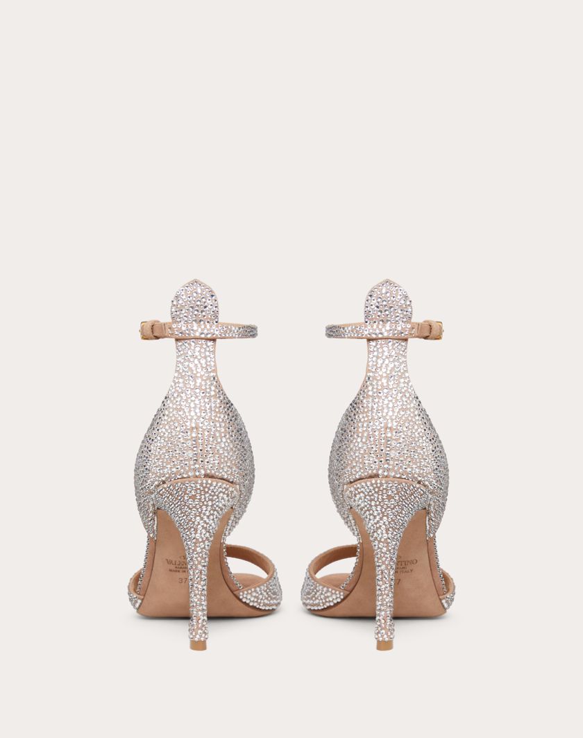 Valentino Handbags Sandalo Valentino Garavani Tan-go Con Cristalli 100mm per Donna in Crystal/rose Cannelle | Valentino IT Affare Del Giorno