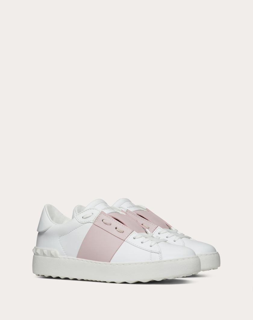 Valentino Handbags Sneaker Open In Vitello per Donna in Bianco/water Rose | Valentino IT Negozio