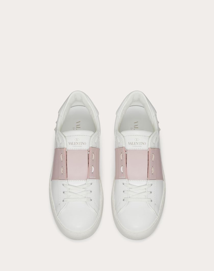Valentino Handbags Sneaker Open In Vitello per Donna in Bianco/water Rose | Valentino IT Negozio