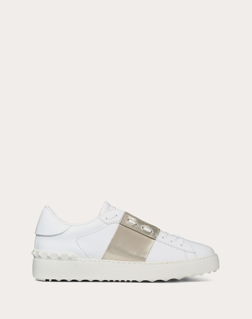 Valentino Handbags Sneaker Open Con Banda Metallizzata per Donna in Bianco/platino | Valentino IT In Saldo