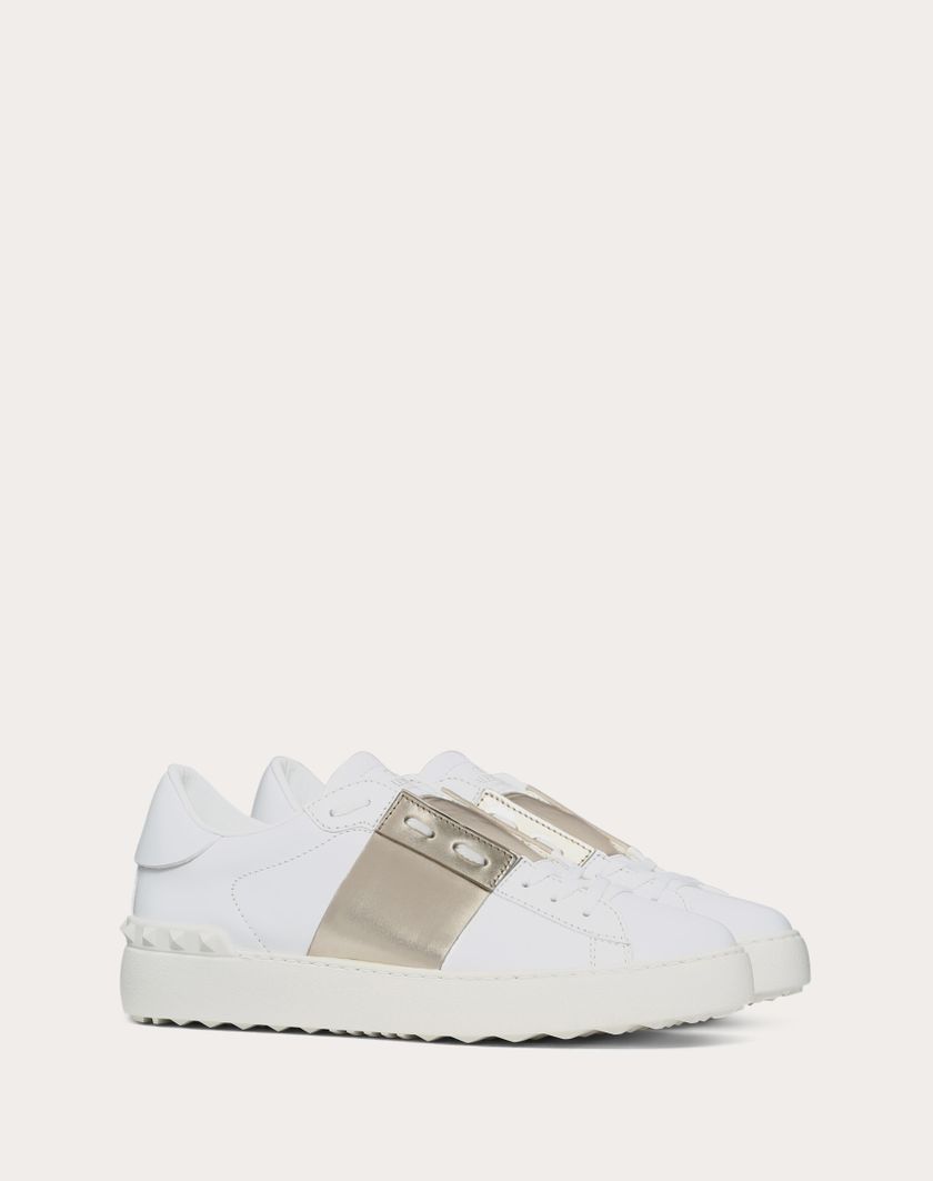 Valentino Handbags Sneaker Open Con Banda Metallizzata per Donna in Bianco/platino | Valentino IT In Saldo