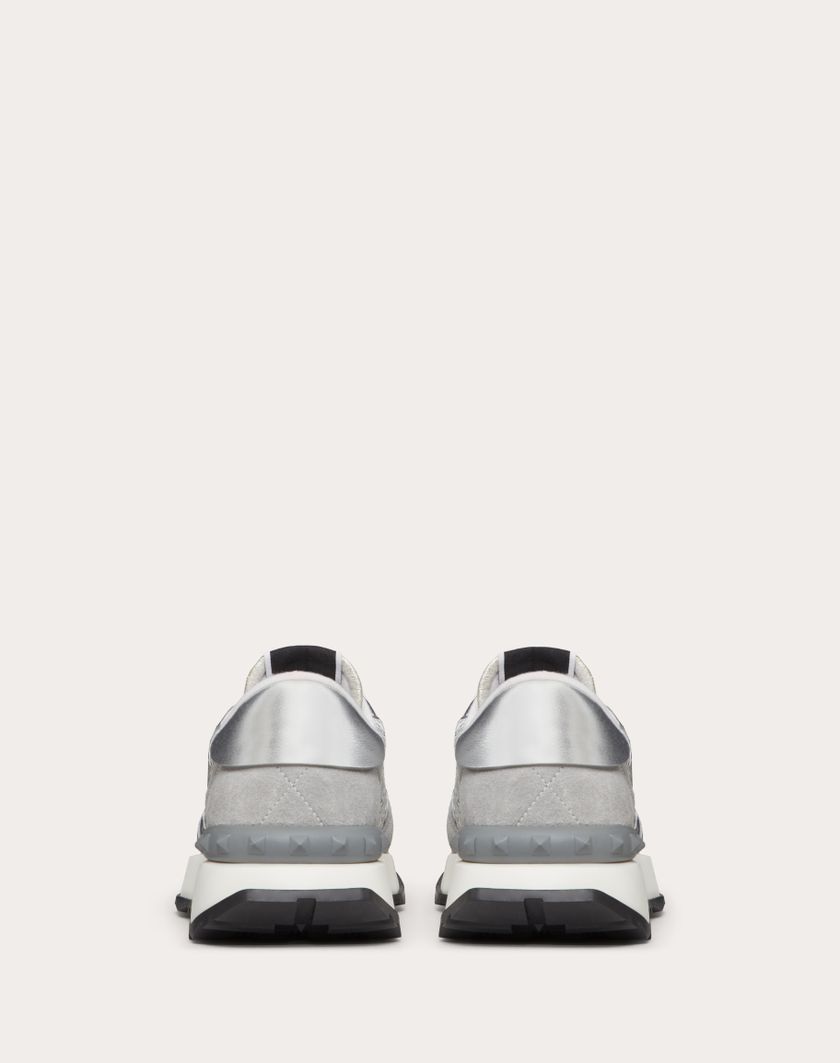 Valentino Handbags Sneaker Lacerunner In Pizzo E Mesh per Donna in Silver/pastel Grey | Valentino IT Prezzo di fabbrica